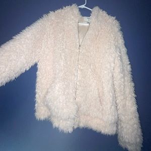 Furry light pink jacket